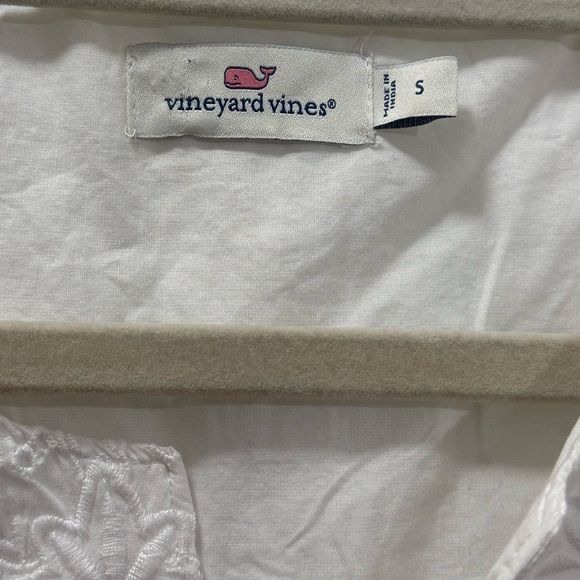 Vineyard Vines White Cap Island Eyelet Embroidered Floral Peplum Top - Picture 4 of 6
